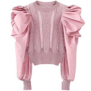 Cute bubble sleeve sweater